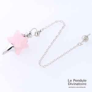 Pendule Merkaba Quartz Rose