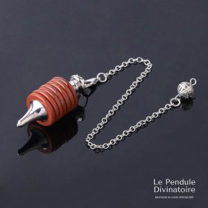 Pendule Anneaux Jaspe Rouge