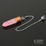 Pendule Crayon Quartz Rose