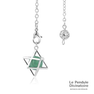 Pendule Merkaba métal Aventurine