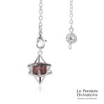 Pendule Merkaba métal Jaspe Rouge