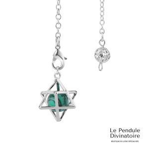 Pendule Merkaba Métal Malachite