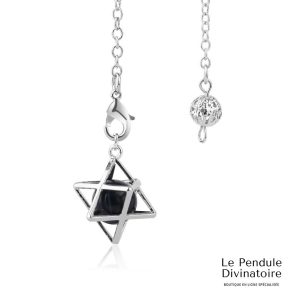 Pendule Merkaba Métal Onyx Noir