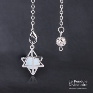 Pendule Merkaba Métal Opaline