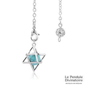 Pendule Merkaba Métal Turquoise