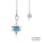 Pendule Merkaba Métal Turquoise Bleue