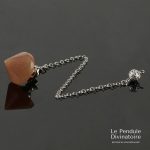 Pendule égyptien pyramide jade orange - pendule divinatoire pierre naturelle