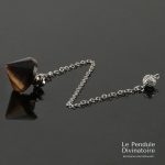 Pendule égyptien pyramide œil de tigre - pendule divinatoire pierre naturelle