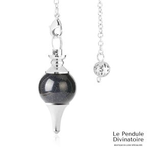 Pendule séphoroton sable bleu - pendule divinatoire pierre artisanale